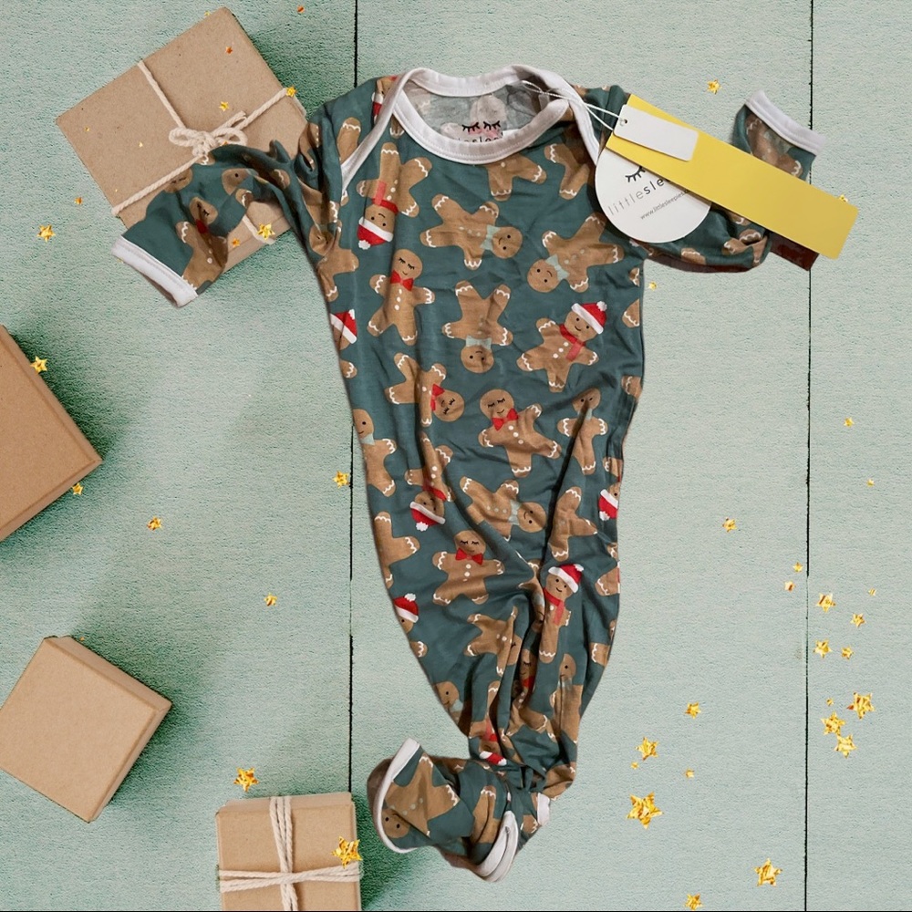 Little Sleepies Gingerbread Man Newborn Gown